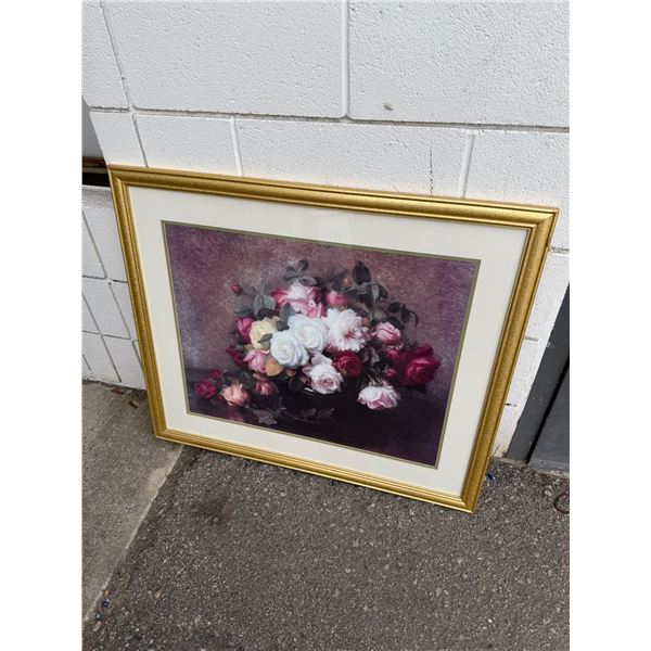 Floral wall hanging measures 33 1/2" x 28 1/2"