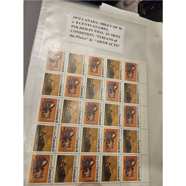 1972 Canada sheet of 50 stamps