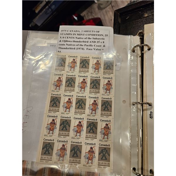 1975 Canada 2 sheets of stamps