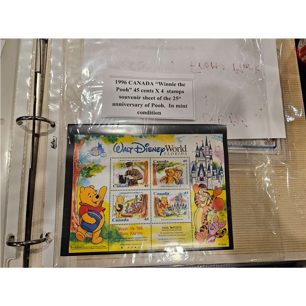 1996 Canada Winnie the Pooh souvenir sheet of stamps