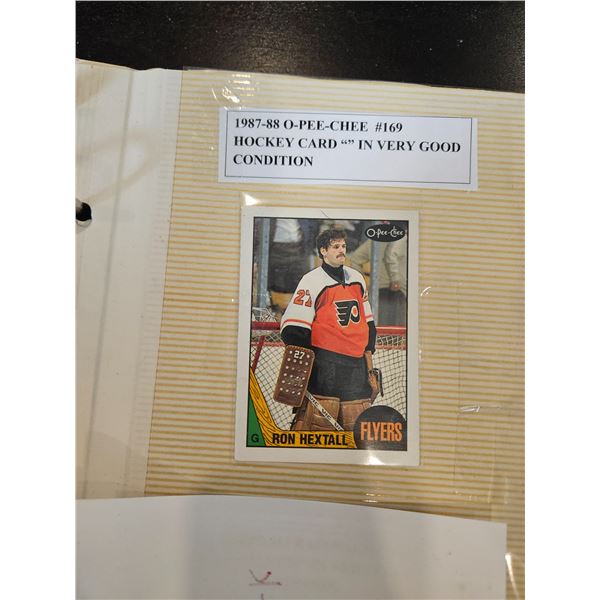 1987-88 O pee chee #169 Hockey card "Ron Hextall"