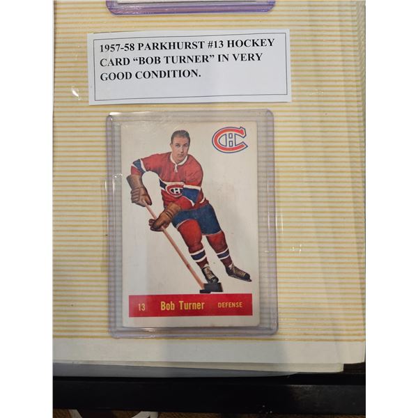 1957-58 Parkhurst #13 "Bob turner"