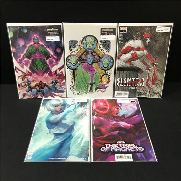 LOT OF 5 HIGH GRADE MARVEL AND DC COMICS