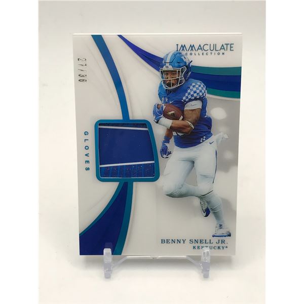 2019 PANINI IMMACULATE COLLECTION BENNY SNELL JR GLOVES PATCH TRADING CARD 27/36