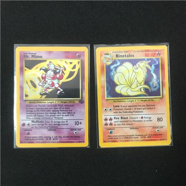 LOT OF 2 POKEMON TRADING CARDS MR. MIME & NINETALES