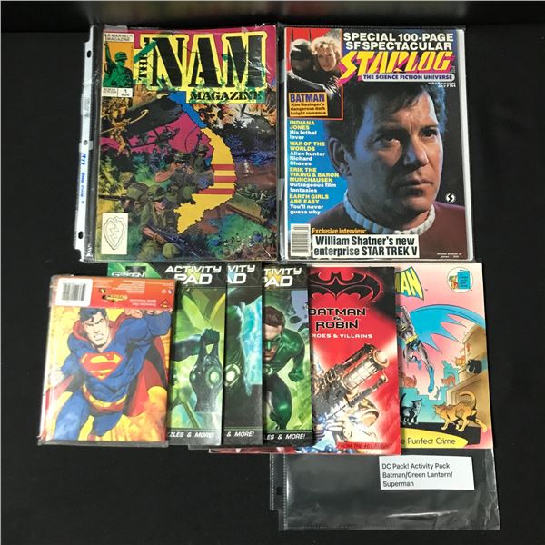 LOT OF 5 COMICS AND 3 GREEN LANTERN ACTIVITY BOOKS