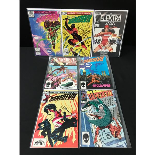 LOT OF 7 COMICS INCLUDING 6 DAREDEVIL - MARVEL COMICS