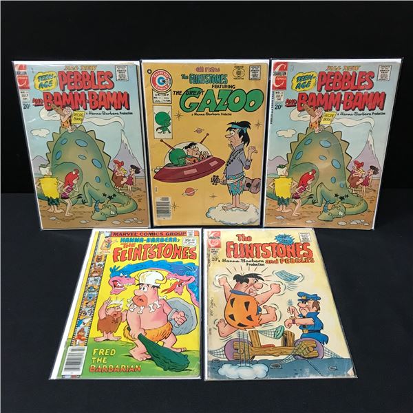 LOT OF 5 FLINTSTONES THEMED COMICS - CHARLTON AND MARVEL