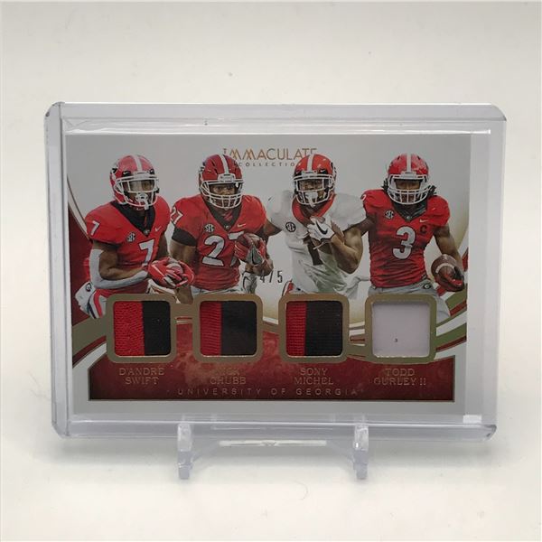 2020 PANINI IMMACULATE COLLECTION COLLEGIATE QUAD PATCH UNIVERSITY OF GEORGIA TRADING CARD