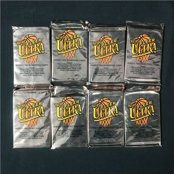 LOT OF 8 1994-95 FLEER ULTRA SERIES 1 BASKETBALL SEALED TRADING CARD PACKS