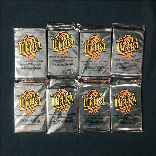 LOT OF 8 1994-95 FLEER ULTRA SERIES 1 BASKETBALL SEALED TRADING CARD PACKS