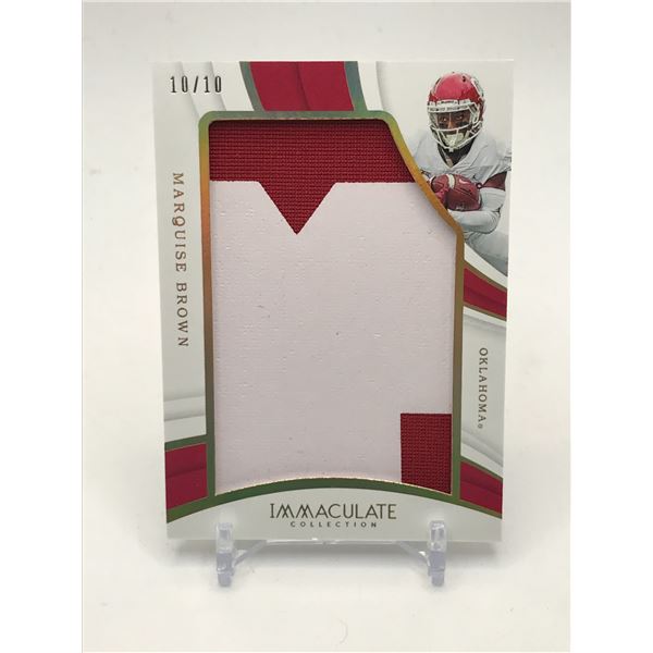 2019 PANINI IMMACULATE COLLECTION COLLEGIATE MARQUISE BROWN PATCH TRADING CARD 10/10