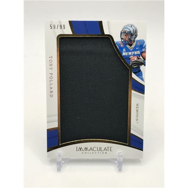 2019 PANINI IMMACULATE COLLECTION COLLEGIATE TONY POLLARD PATCH TRADING CARD 59/99