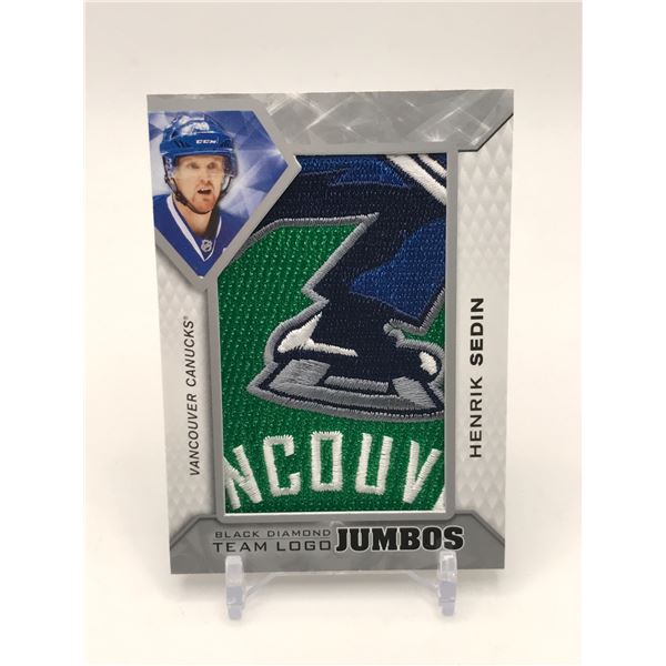 2019-20 UPPER DECK BLACK DIAMOND HOCKEY HENRIK SEDIN JUMBO PATCH TEAM LOGO TRADING CARD