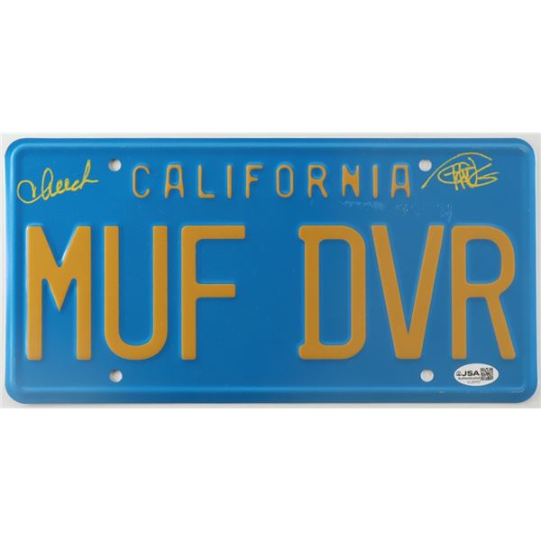 CHEECH AND CHONG SIGNED MUFDVR LICENSE PLATE - JSA COA