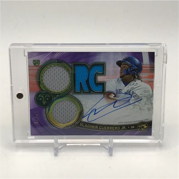 2019 TOPPS TRIPLE THREADS VLADIMIR GUERRERO JR SIGNED ROOKIE CARD 62/75