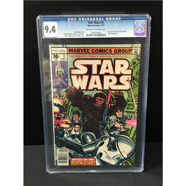 STAR WARS #3 BY MARVEL COMICS - CGC GRADE 9.4