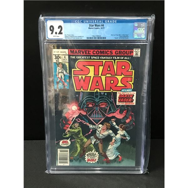 STAR WARS #4 BY MARVEL COMICS - CGC GRADE 9.2