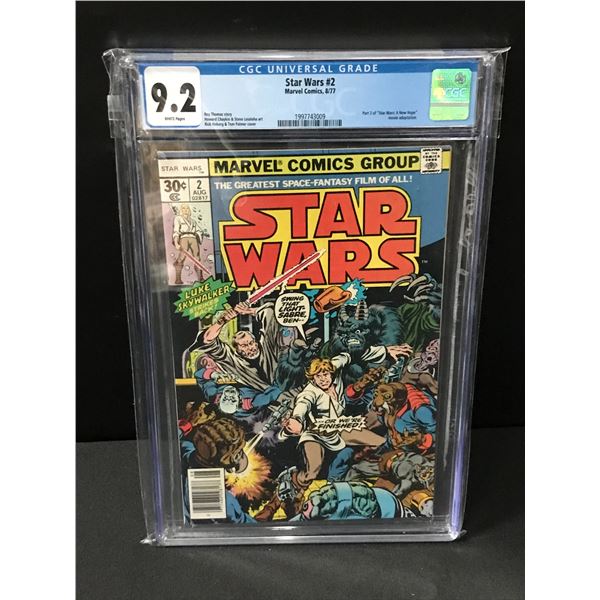 STAR WARS #2 BY MARVEL COMICS - CGC GRADE 9.2