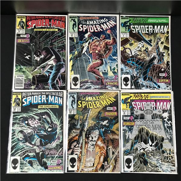 LOT OF 6 COMICS FEATURING SPIDERMAN - MARVEL COMICS