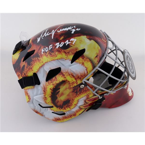 MIKE VERNON SIGNED CALGARY FLAMES FULL SIZE HELMET (SCHWARTZ COA)