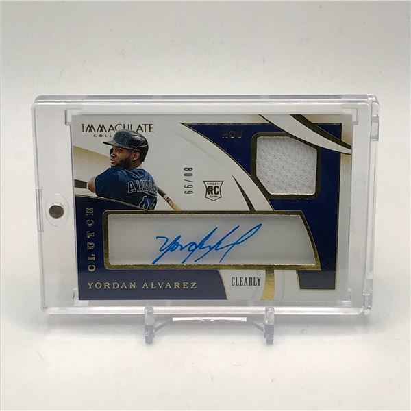 2020 PANINI IMMACULATE COLLECTION YORDAN ALVAREZ SIGNED GEM PATCH ROOKIE TRADING CARD 80/99