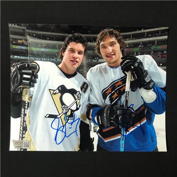 SIDNEY CROSBY AND ALEX OVECHKIN SIGNED 8 X 10 ALL STAR PHOTO (ACE COA)