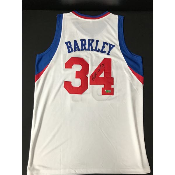 CHARLES BARKLEY SIGNED 76ERS CUSTOM JERSEY - ACE COA