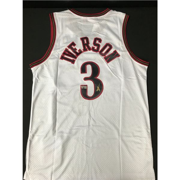 ALLEN IVERSON SIGNED PHILADELPHIA 76ERS CUSTOM JERSEY - ACE COA