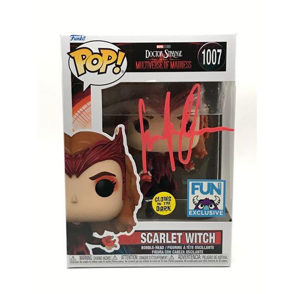 ELIZABETH OLSEN SIGNED SCARLET WITCH FUNKO POP - KB COA