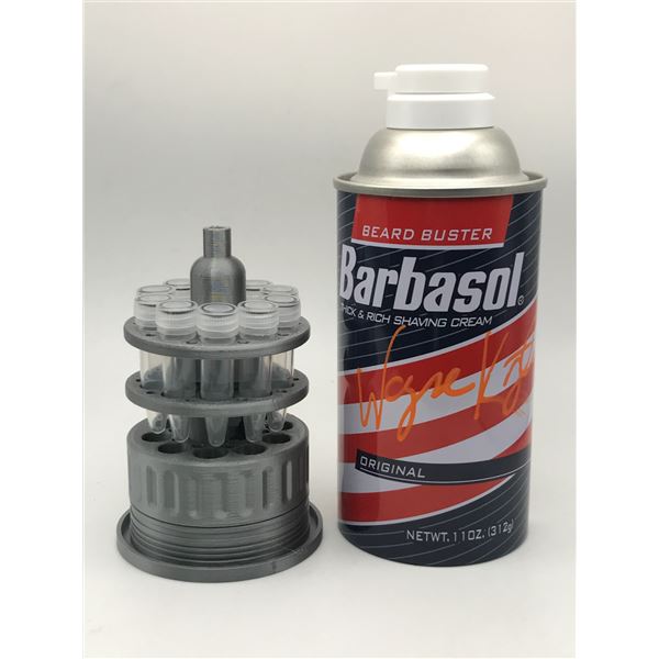 WAYNE KNIGHT SIGNED JURASSIC PARK BARBASOL CAN - KB COA