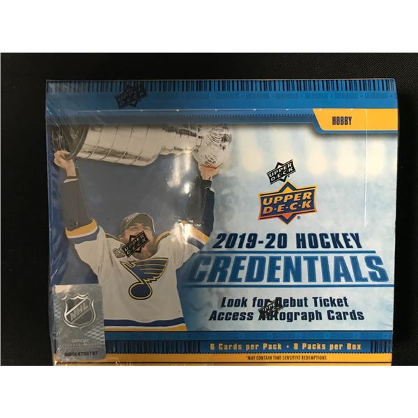 2019-20 UPPER DECK HOCKEY CREDENTIALS SEALED HOBBY TRADING CARDS BOX