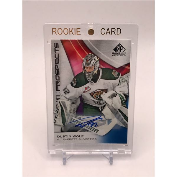 2019-20 CHL SPGU HOCKEY DUSTIN WOLF SIGNED ROOKIE HOCKEY TRADING CARD