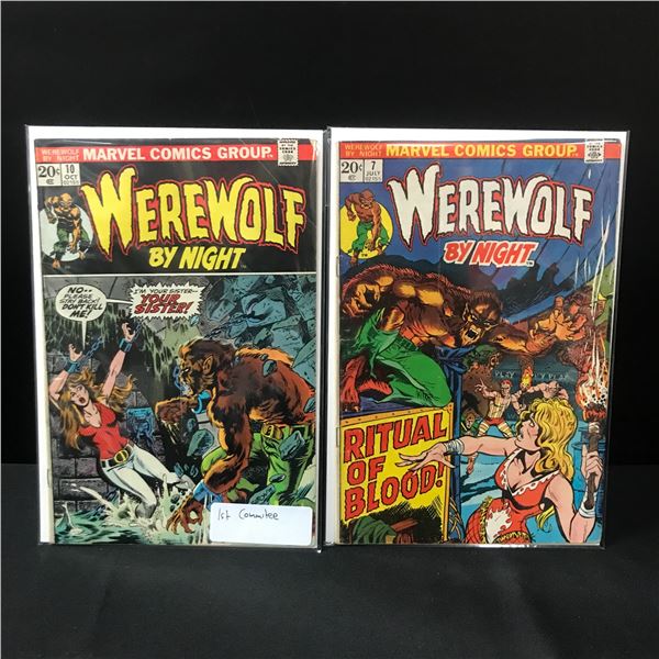 LOT OF 2 WEREWOLF BY NIGHT COMICS #7 & #10 1ST COMMITEE - MARVEL COMICS