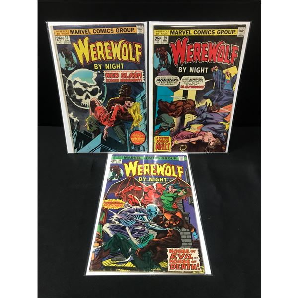 LOT OF 3 WEREWOLF BY NIGHT COMICS - MARVEL COMICS