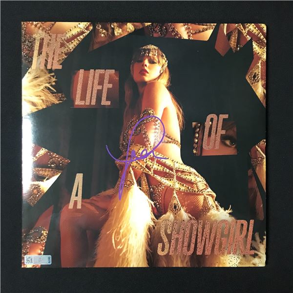 TAYLOR SWIFT SIGNED LIFE OF A SHOWGIRL RECORD SLEEVE - CELEBRITY COA