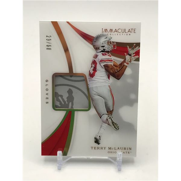 2019 PANINI IMMACULATE COLLECTION COLLEGIATE TERRY MCLAURIN GLOVES PATCH TRADING CARD 29/68
