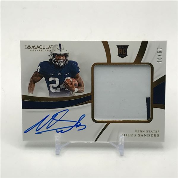 2019 PANINI IMMACULATE COLLECTION MILES SANDERS ROOKIE PATCH AUTO 19/99