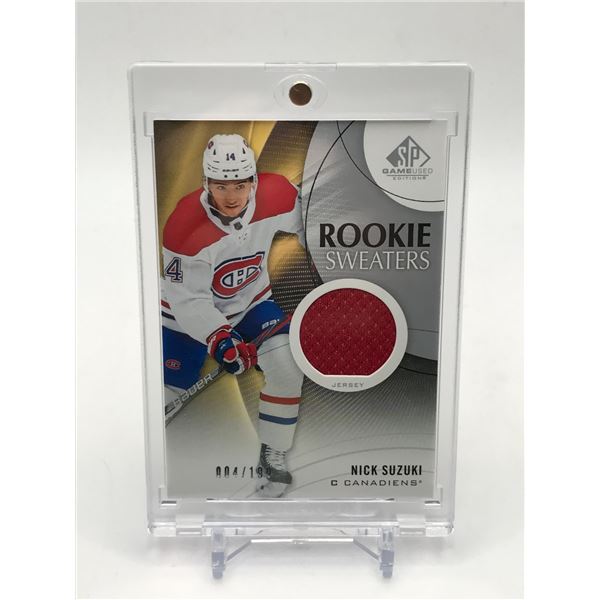 2019-20 UPPER DECK SP NICK SUZUKI ROOKIE SWEATERS PATCH CARD 004/199