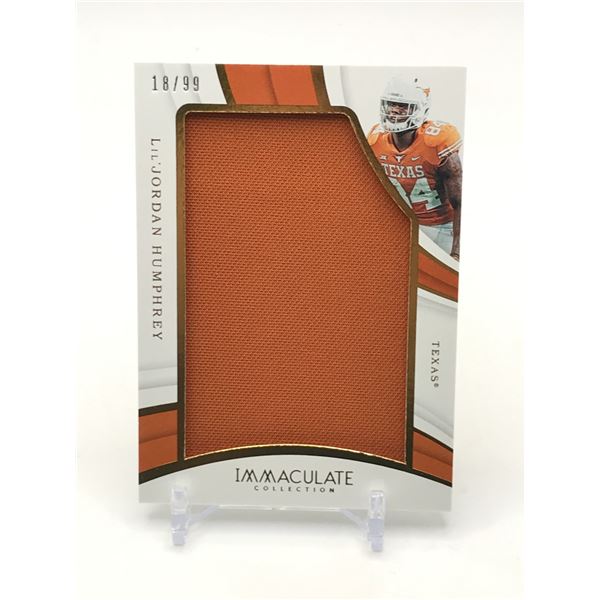 2019 PANINI IMMACULATE COLLECTION COLLEGIATE LIL' JORDAN HUMPHREY PLAYER WORN PATCH CARD 18/99