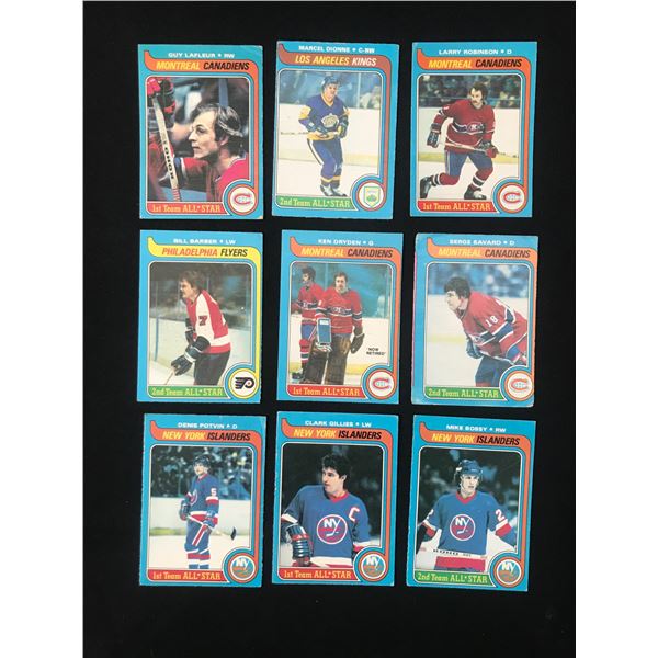 LOT OF 9 1979-80 OPC STAR CARDS