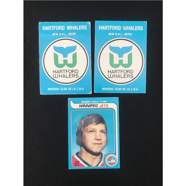 LOT OF 3 1979 OPC HOCKEY TRADING CARDS INCLUDING BOBBY HULL