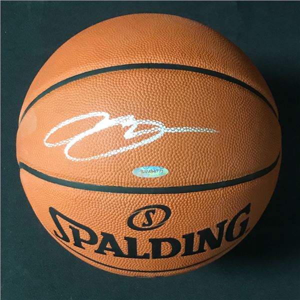 LEBRON JAMES SIGNED SPALDING BASKETBALL (UPPER DECK COA)