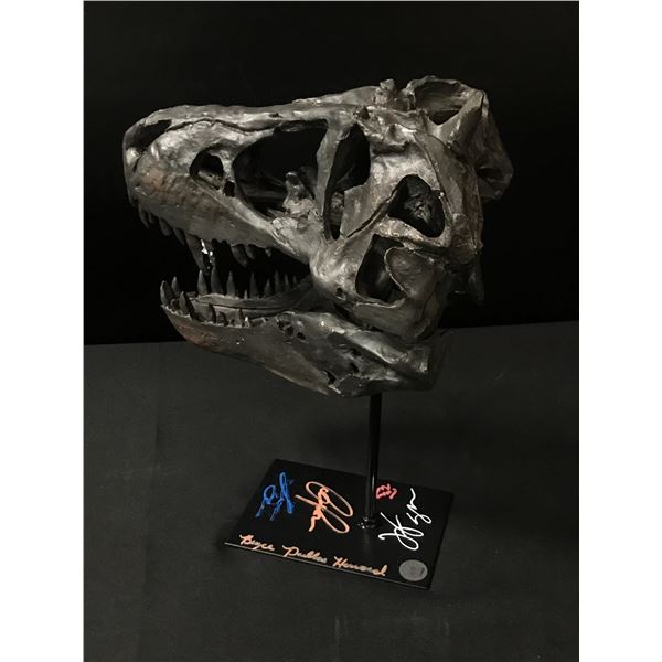 MULTI SIGNED JURASSIC PARK DINOSAUR SKULL SIGNED BY 5 - KB COA