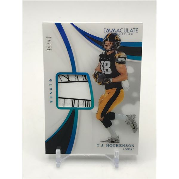 2019 PANINI IMMACULATE COLLECTION COLLEGIATE T.J HOCKENSON GLOVE PATCH TRADING CARD 14/36