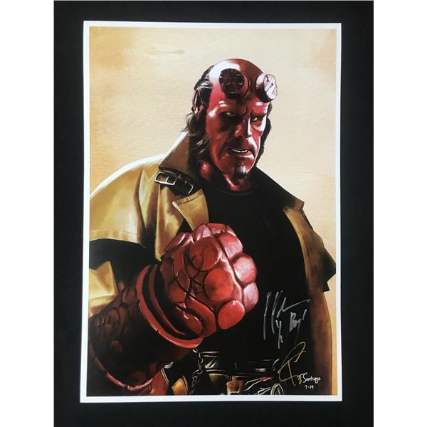 RON PEARLMAN SIGNED HELLBOY11 X 18 PRINT - WWOC COA