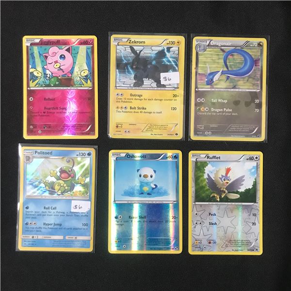 LOT OF 6 POKEMON TCG TRADING CARDS