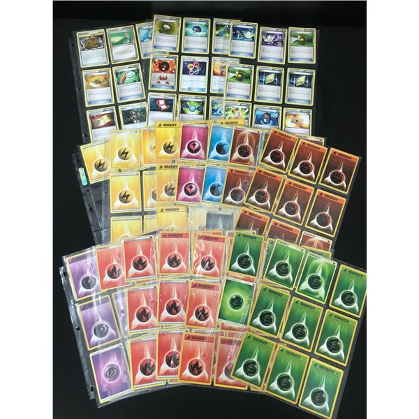 LOT OF BINDER SLEEVES WITH MIXED TRADING CARDS
