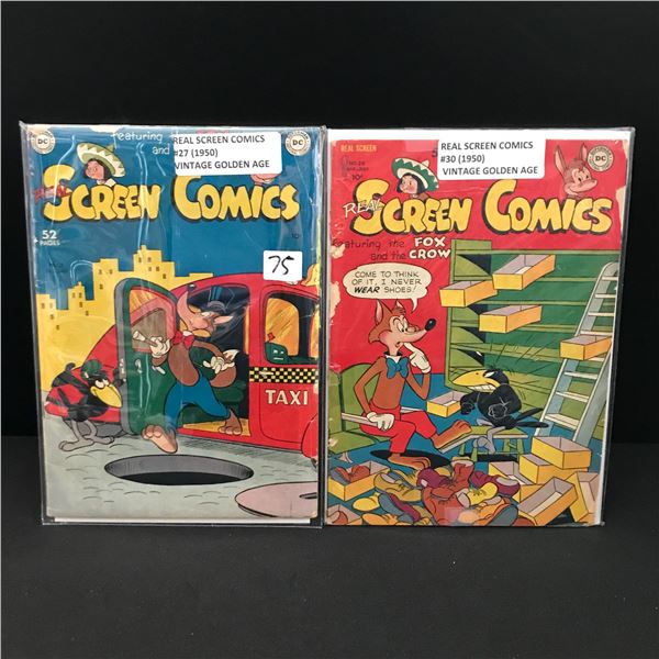 LOT OF 2 REAL SCREEN COMICS #27 & #30 (1950) - DC COMICS