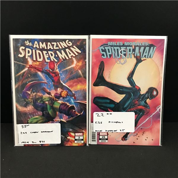 LOT OF 2 COMICS FEATURING SPIDERMAN 1:25 VARIANTS - MARVEL COMICS
